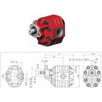 Gear pump Binotto NPH-82 D.22 R